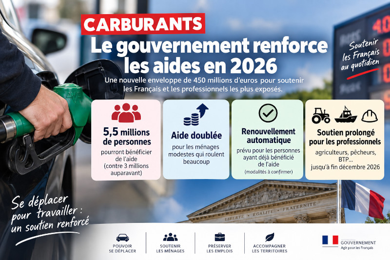 Aide carburant 2026 : le gouvernement élargit le dispositif à 5,5 millions de Français