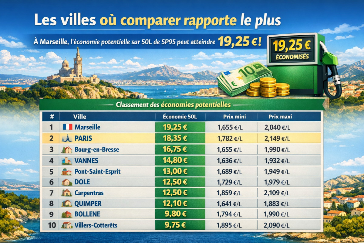 Plein de SP95 : notre classement des villes les plus avantageuses